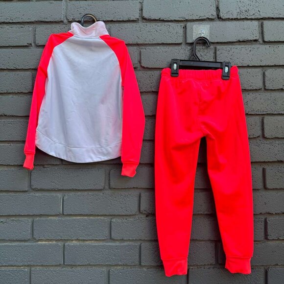 Nike Girl Full Zip Jacket Jogger Pant Tricot Track Suit Set M 6 Fluorescent Pink - Picture 2 of 16